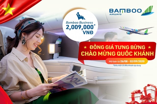 Bamboo Airways tung vé máy bay đồng giá chào mừng Quốc khánh 2/9