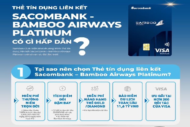 Cơ hội nhận ngay thẻ Gold khi mở thẻ tín dụng liên kết Sacombank Bamboo Airways Platinum